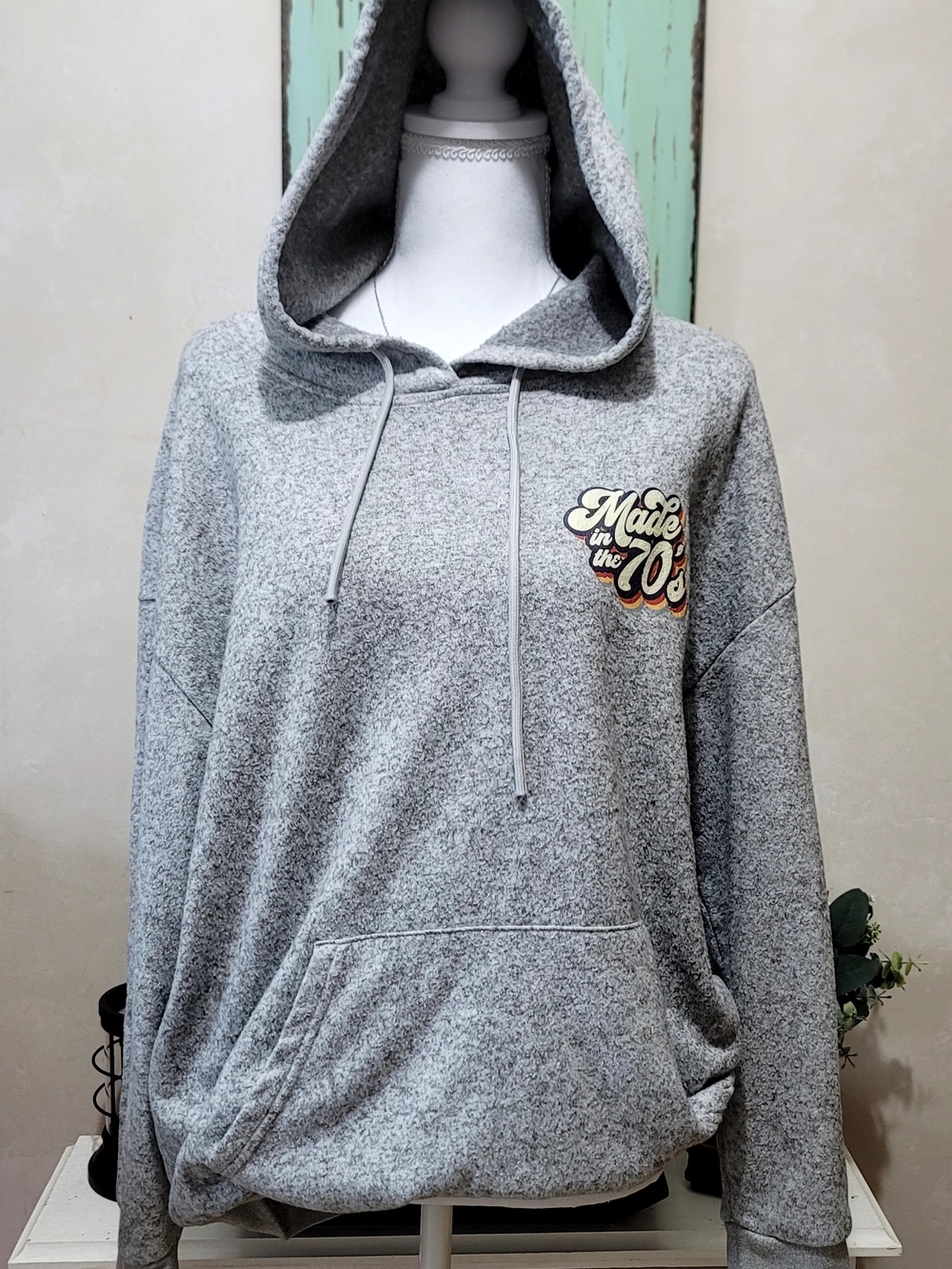 Made in the 70s Gray Hoodie Sweatshirt - Men's Casual Pullover